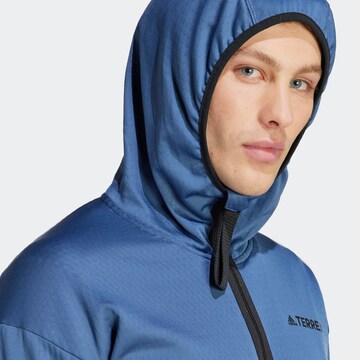 ADIDAS TERREX Skinny Athletic Fleece Jacket 'Tech Flooce Light ' in Blue