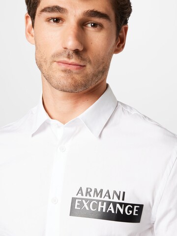 ARMANI EXCHANGE Regular fit Overhemd 'Tessuto' in Wit