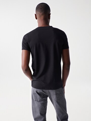Salsa Jeans T-shirt 'Palm Beach' in Schwarz