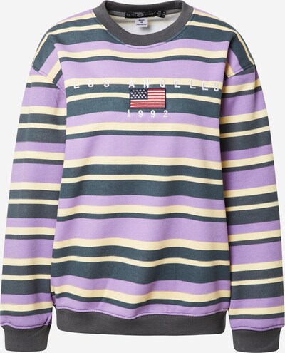 Daisy Street Sweatshirt in hellgelb / grau / flieder / rot / weiß, Produktansicht