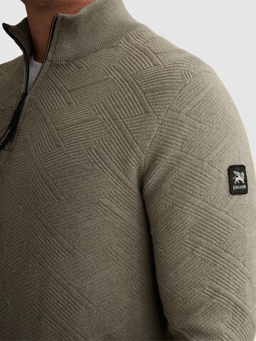 VANGUARD Trui 'Pullover with half-zip and allover texture' in Groen