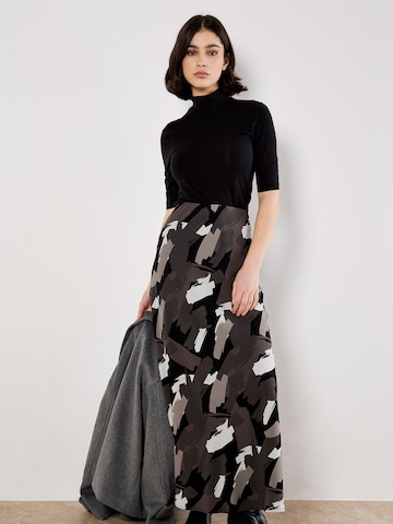 Apricot Brushstroke Bias Maxi Skirt ' ' in Grau
