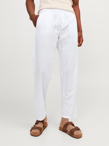 JACK & JONES Regular Pleat-front trousers 'Kane Summer' in White: front