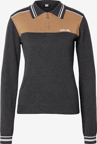 Karo Kauer Pullover in Grau: Vorderseite