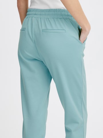ICHI Slim fit Pleat-front trousers 'KATE' in Blue