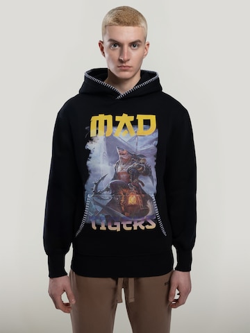 MAD TIGERS Sweatshirt 'Dark Oceans' in Schwarz: Vorderseite