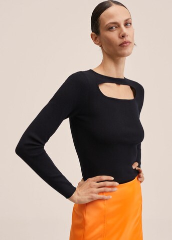 MANGO Pullover 'window' in Schwarz: Vorderseite