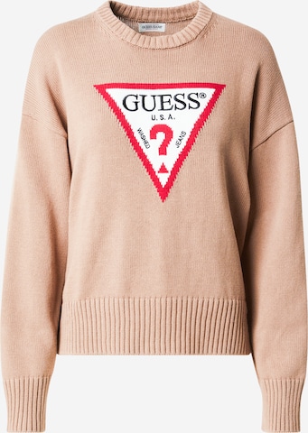 GUESS JEANS Свитер в Бежевый: спереди