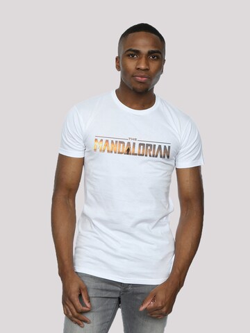 T-Shirt 'Star Wars The Mandalorian' F4NT4STIC en blanc : devant