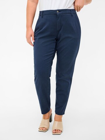 Zizzi Slim fit Chino Pants 'Darla' in Blue: front