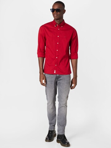 TOMMY HILFIGER Regular Fit Hemd in Rot