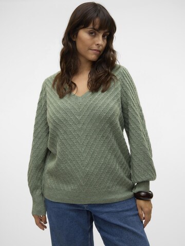 Vero Moda Curve Pullover 'STINNA' i grøn