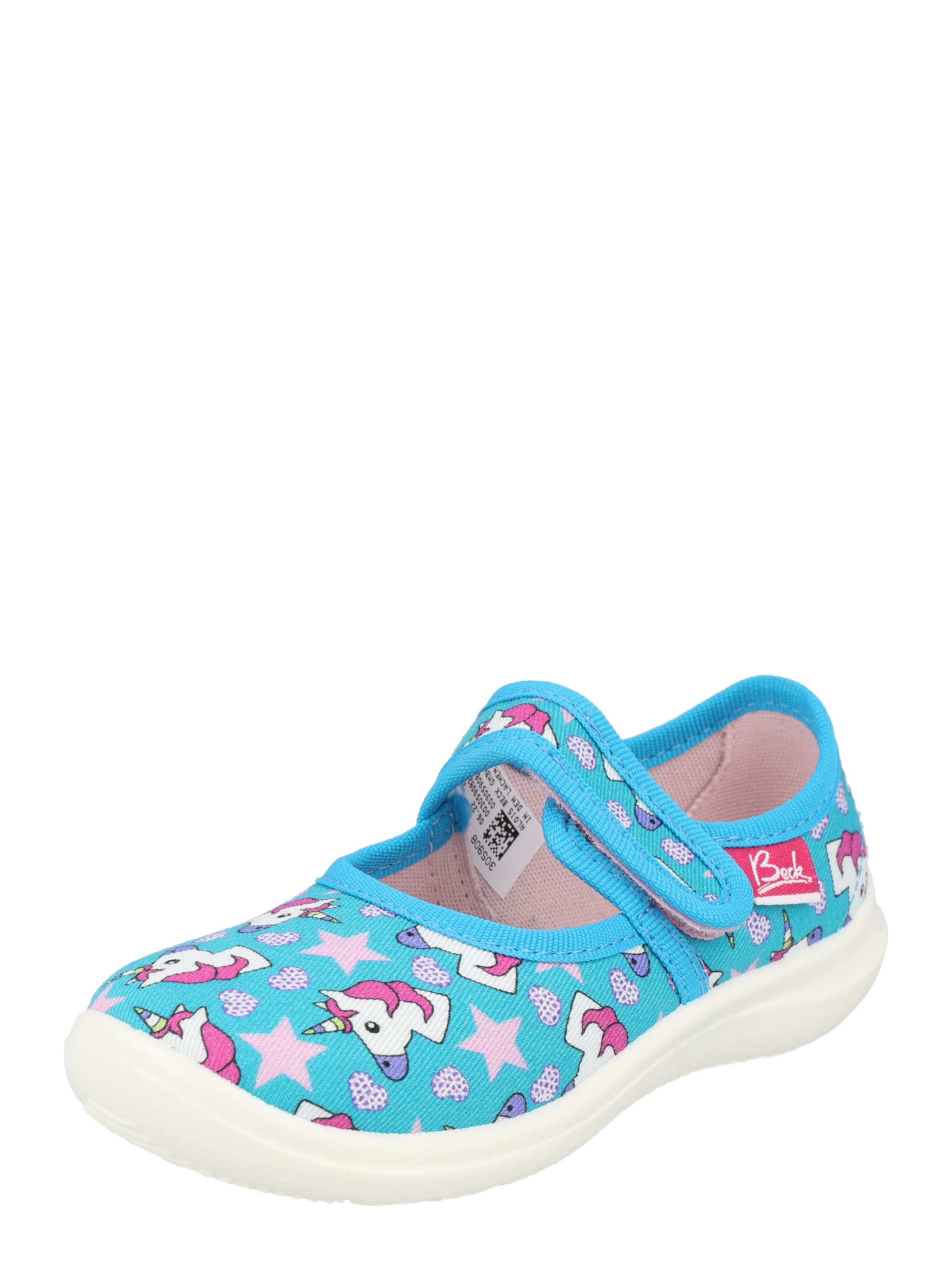 BECK Ballerinasko 'Unicorn' i blå: forside