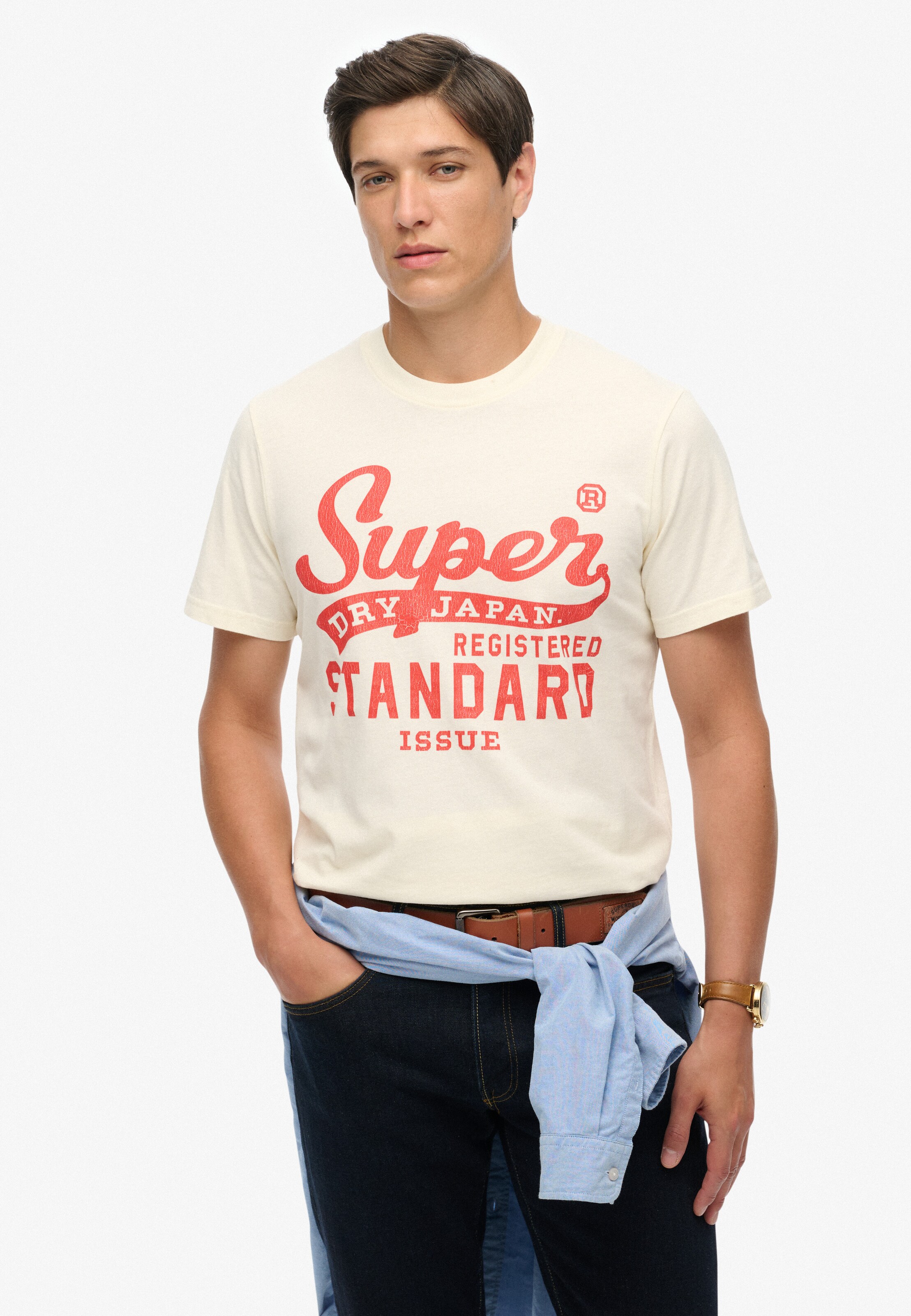 T-Shirt Superdry & Co en beige : devant
