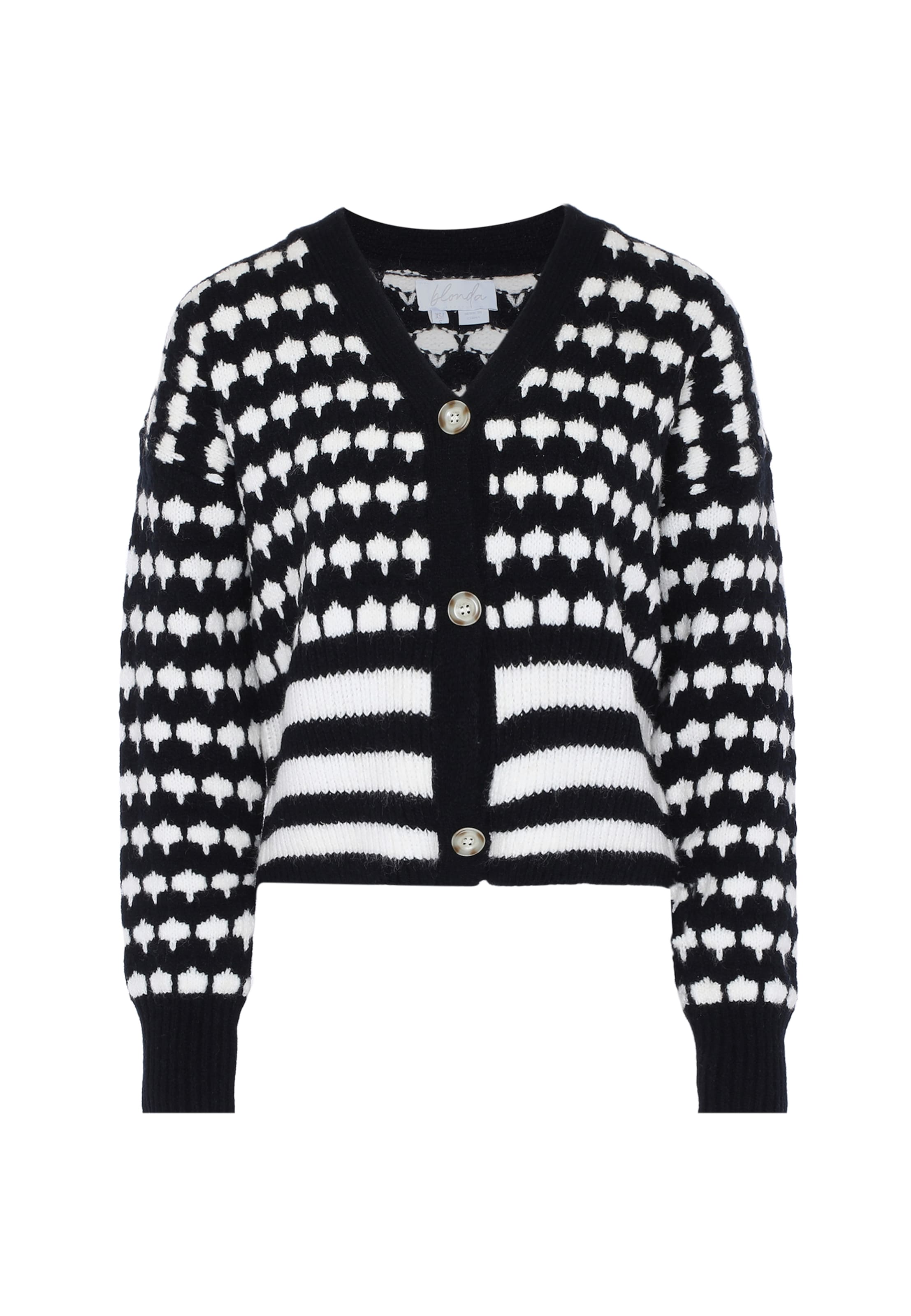 BLONDA Πλεκτή ζακέτα σε μαύρο: μπροστά
