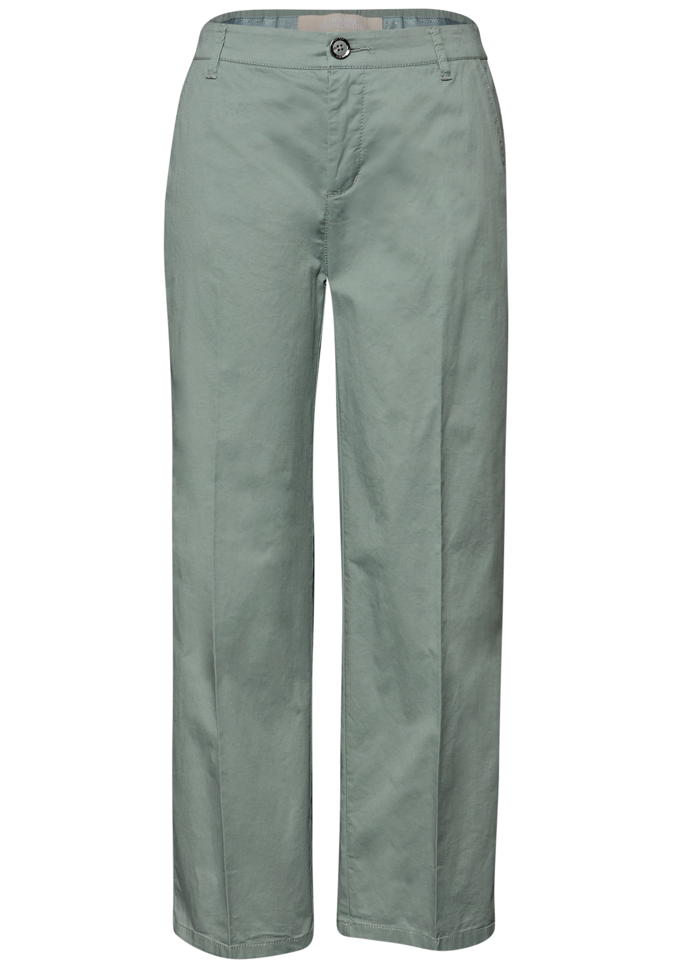 STREET ONE Pleated Pants in Green: front