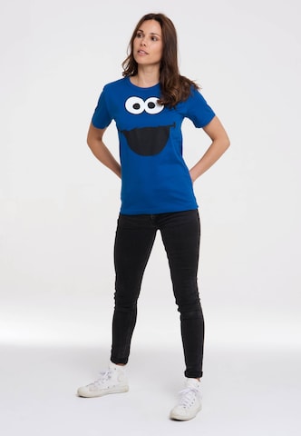 LOGOSHIRT T-Shirt 'Sesamstraße - Krümelmonster' in Blau
