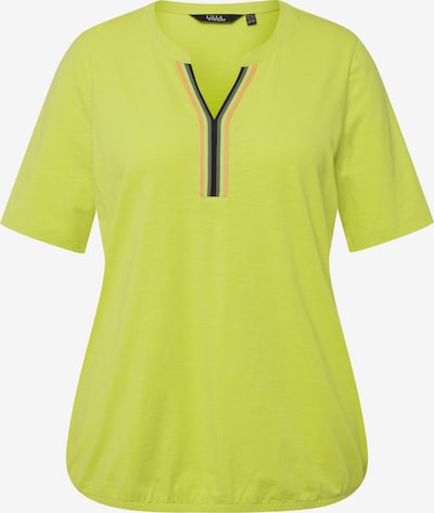 Ulla Popken T-shirt en citron vert / gris / corail / noir, Vue avec produit