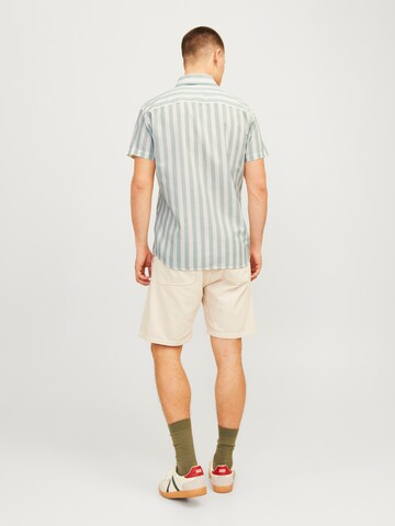 JACK & JONES Slim fit Button Up Shirt 'JOSHUA' in Green