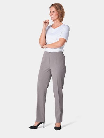 Goldner Regular Pleated Pants 'Martha' in Grey