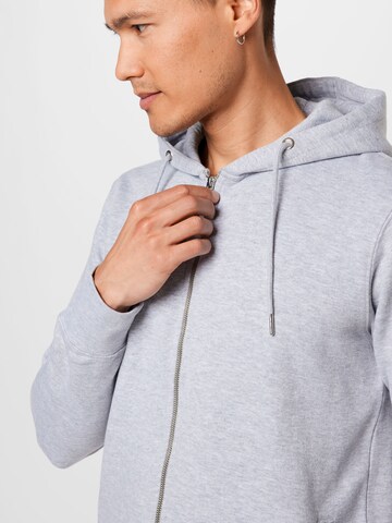 BURTON MENSWEAR LONDON Zip-Up Hoodie in Grey