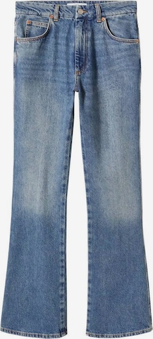 MANGO Flared Cargojeans in Blauw: voorkant