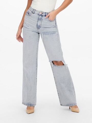 Wide Leg Jean 'Camille' ONLY en bleu : devant