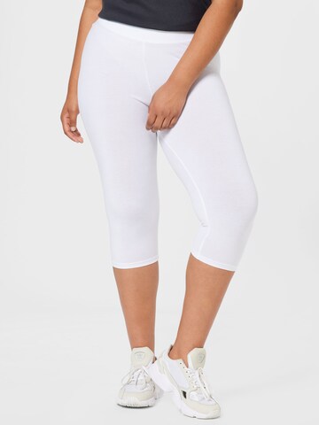 ONLY Carmakoma Skinny Leggings 'TIME' in White: front