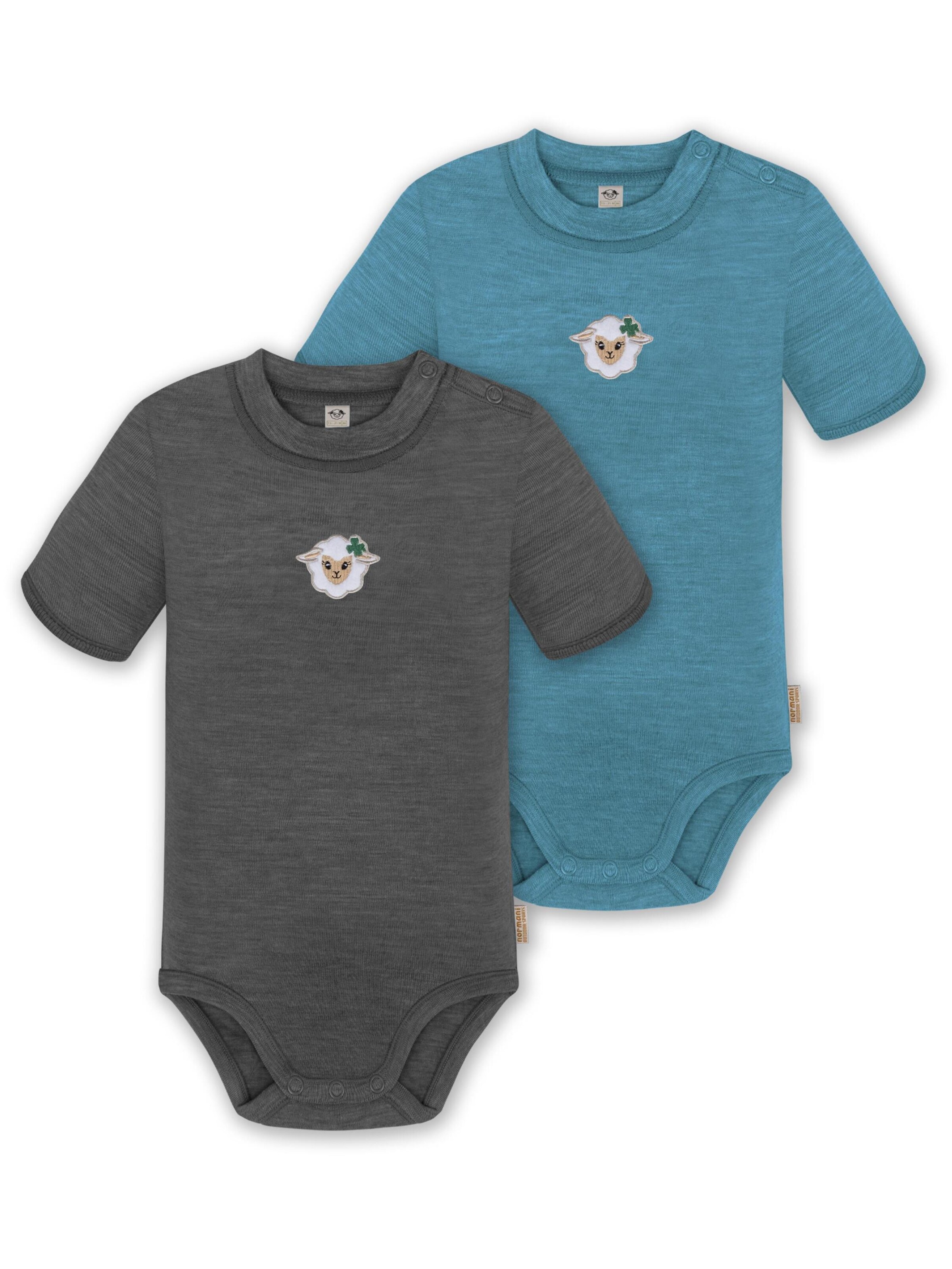 Barboteuse / body 'Tihoi' normani en bleu : devant