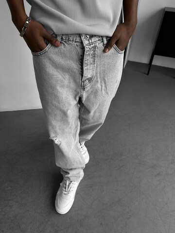 Baggy Jean 'Baggy Torn Jeans - Grey' Kleidermafia en gris