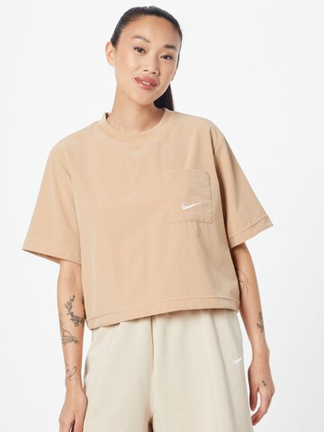 T-shirt Nike Sportswear en beige : devant