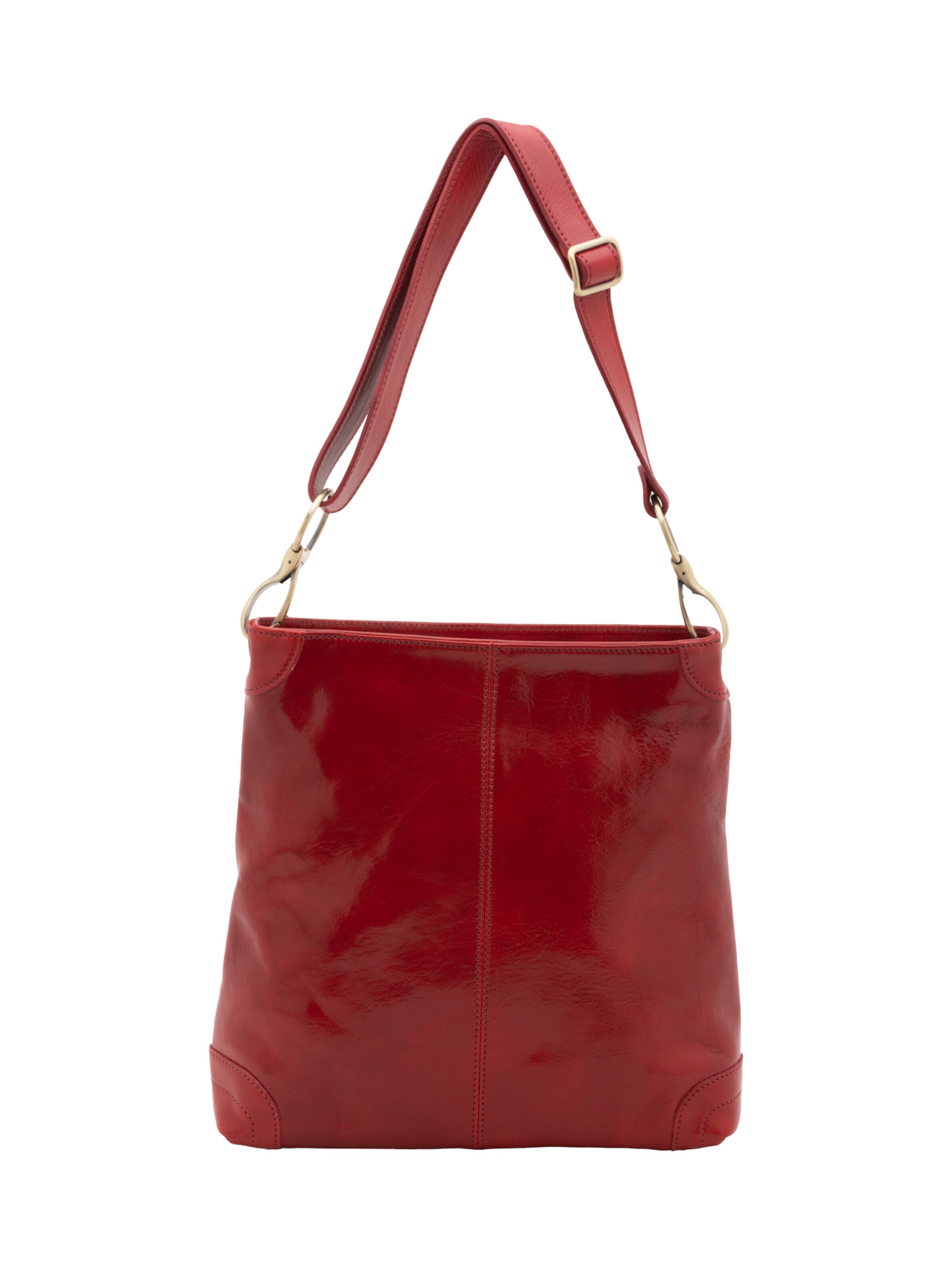 Borsa a spalla 'Borsa a Spalla Donna Pelle Vacchetta Vera - Chiusura Zip Tracolla Regolabile' di I Fratelli in rosso