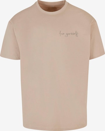 Merchcode Shirt 'Love Yourself' in Beige: voorkant