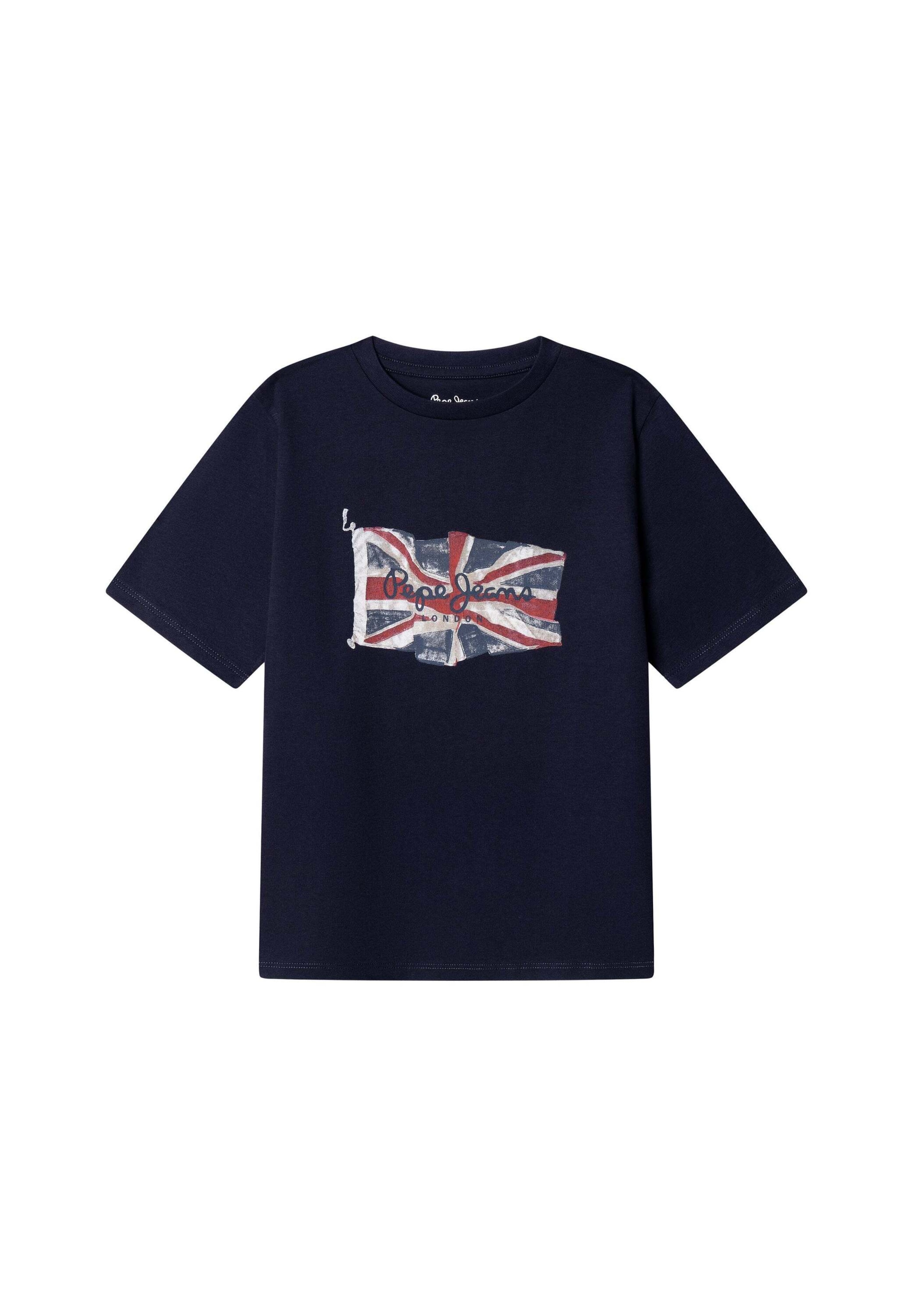 T-shirt 'Union Jack' Pepe Jeans en bleu : devant