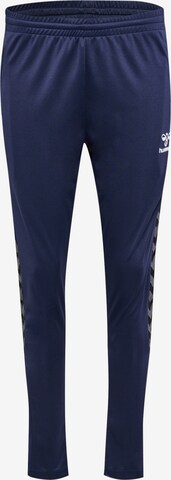 Hummel Regular Workout Pants in Blue: front