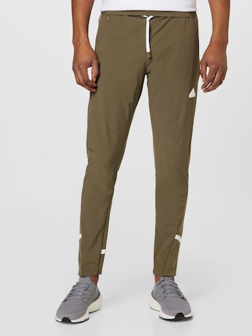 Effilé Pantalon de sport 'Designed 4 Gameday' ADIDAS SPORTSWEAR en vert : devant