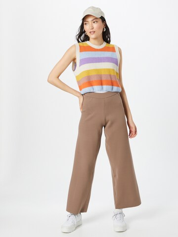 ONLY Wide leg Trousers 'LINEA' in Brown