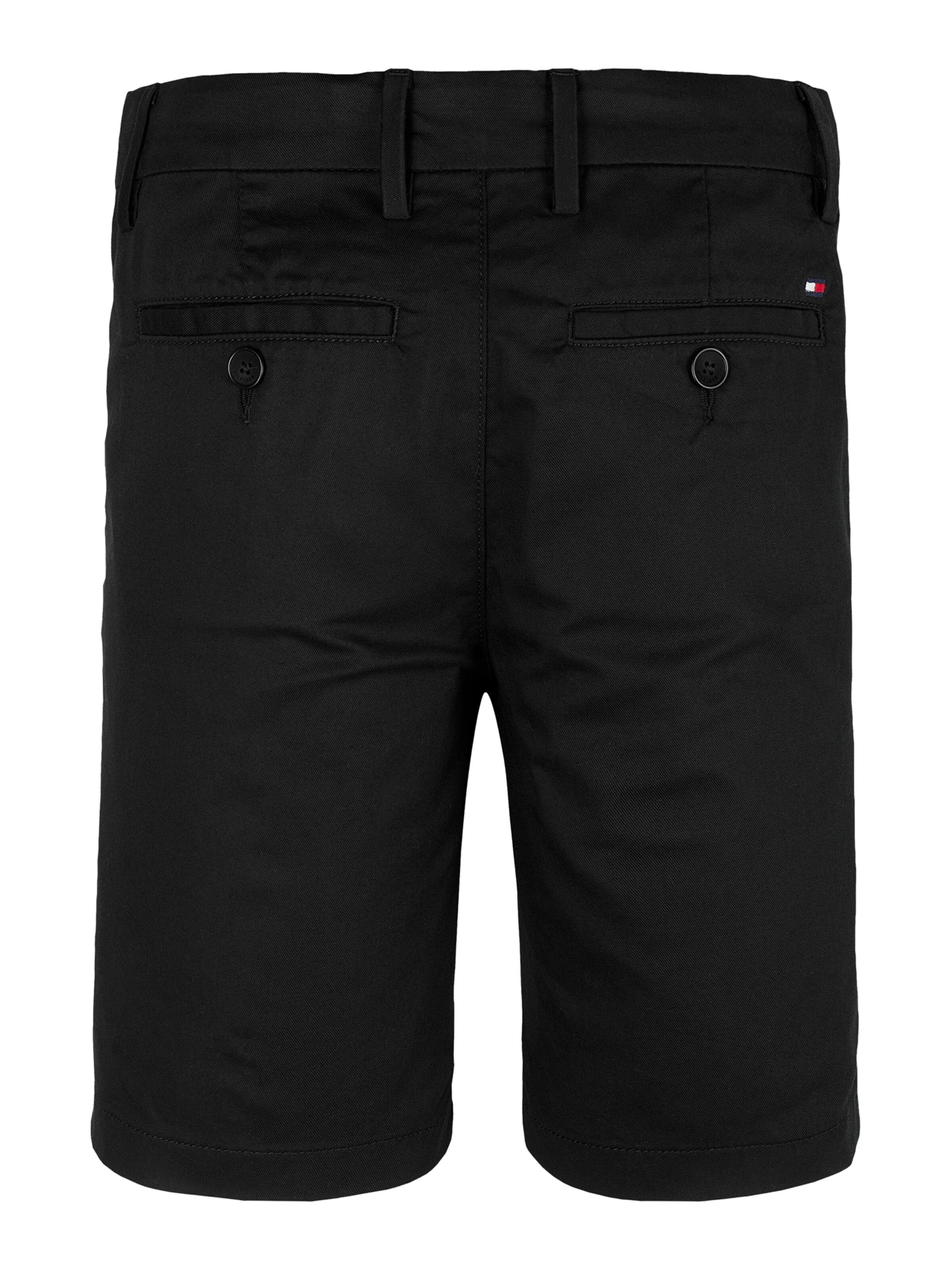 TOMMY HILFIGER Regularen Hlače | črna barva