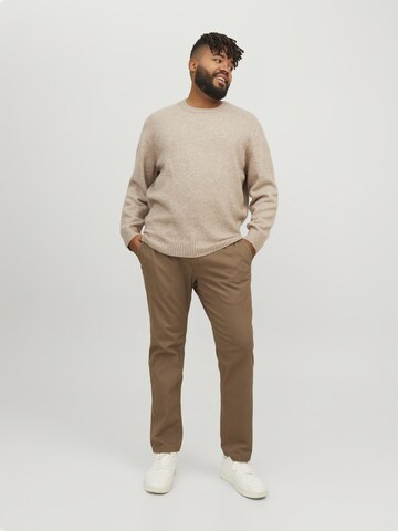 Jack & Jones Plus Slimfit Chino hlače 'Marco Dave' | rjava barva