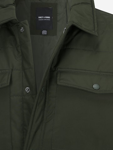 Veste mi-saison Only & Sons Big & Tall en vert