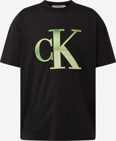 Calvin Klein Jeans Тениска в пастелно зелено / светлозелено / черно, Преглед на продукта