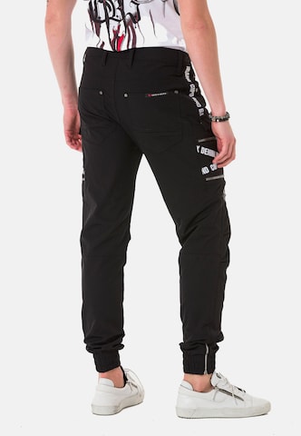 CIPO & BAXX Tapered Cargo Pants in Black
