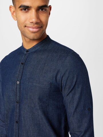 GREENBOMB Regular fit Button Up Shirt 'Plenty' in Blue