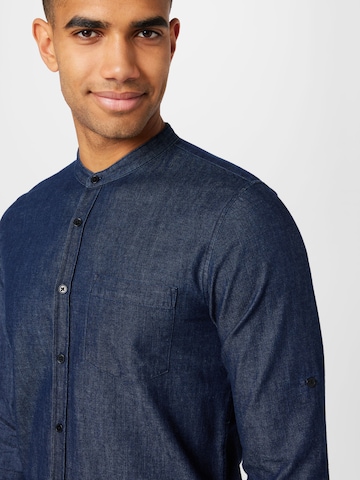 GREENBOMB Regular fit Button Up Shirt 'Plenty' in Blue