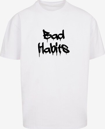 Merchcode Shirt 'Bad Habits' in Weiß: predná strana