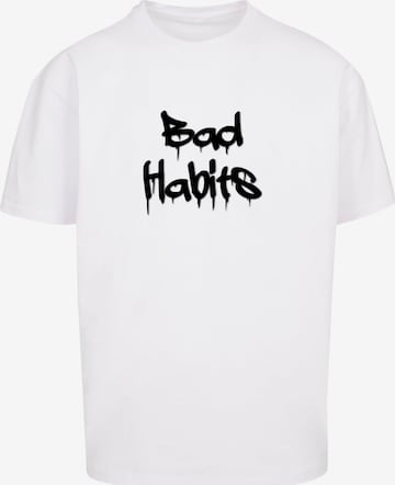 Merchcode Shirt 'Bad Habits' in Wit: voorkant