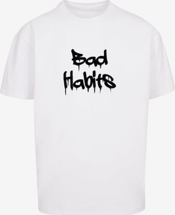 Merchcode Shirt 'Bad Habits' in Weiß: Vorderseite