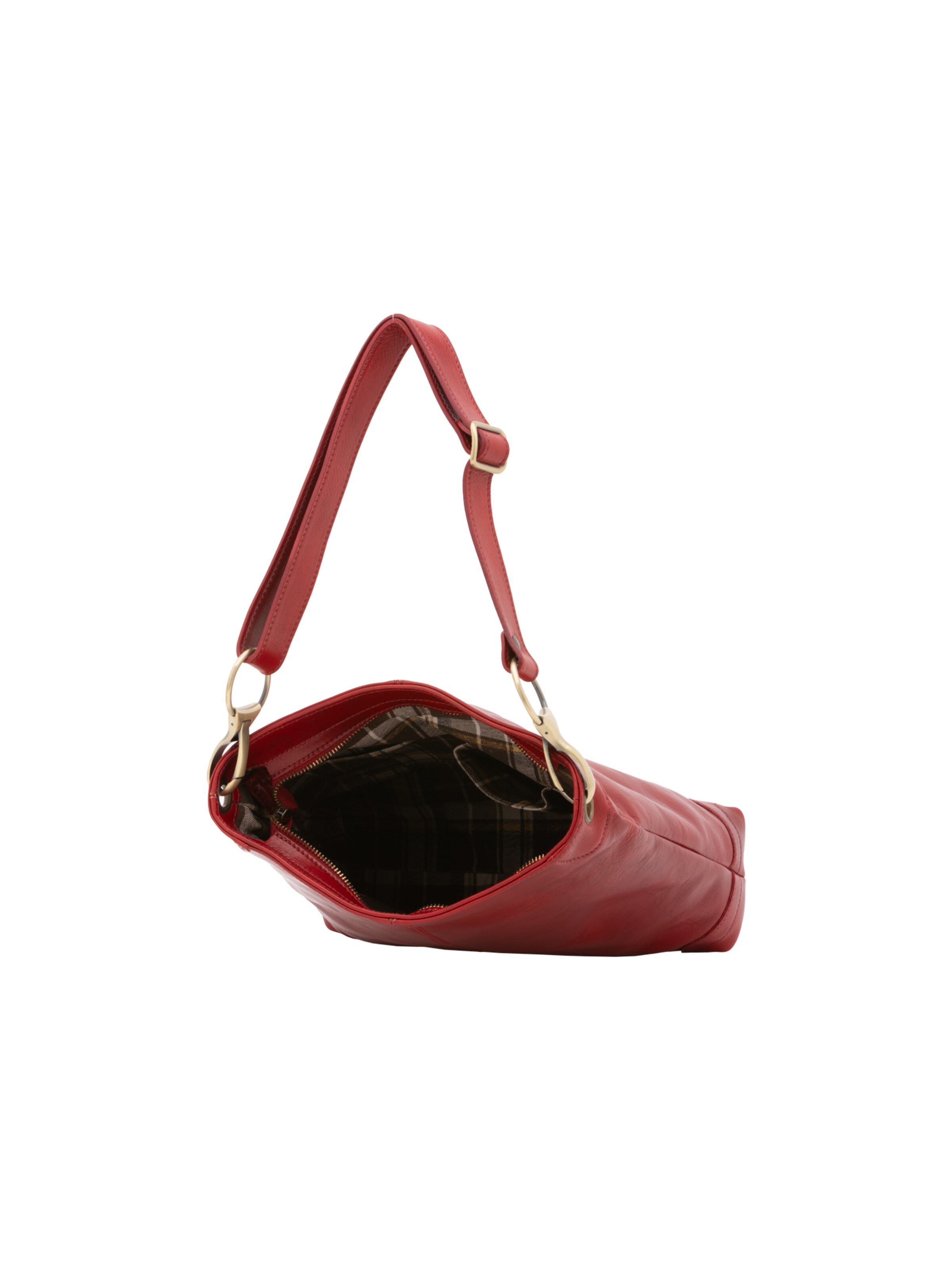 Borsa a spalla 'Borsa a Spalla Donna Pelle Vacchetta Vera - Chiusura Zip Tracolla Regolabile' di I Fratelli in rosso