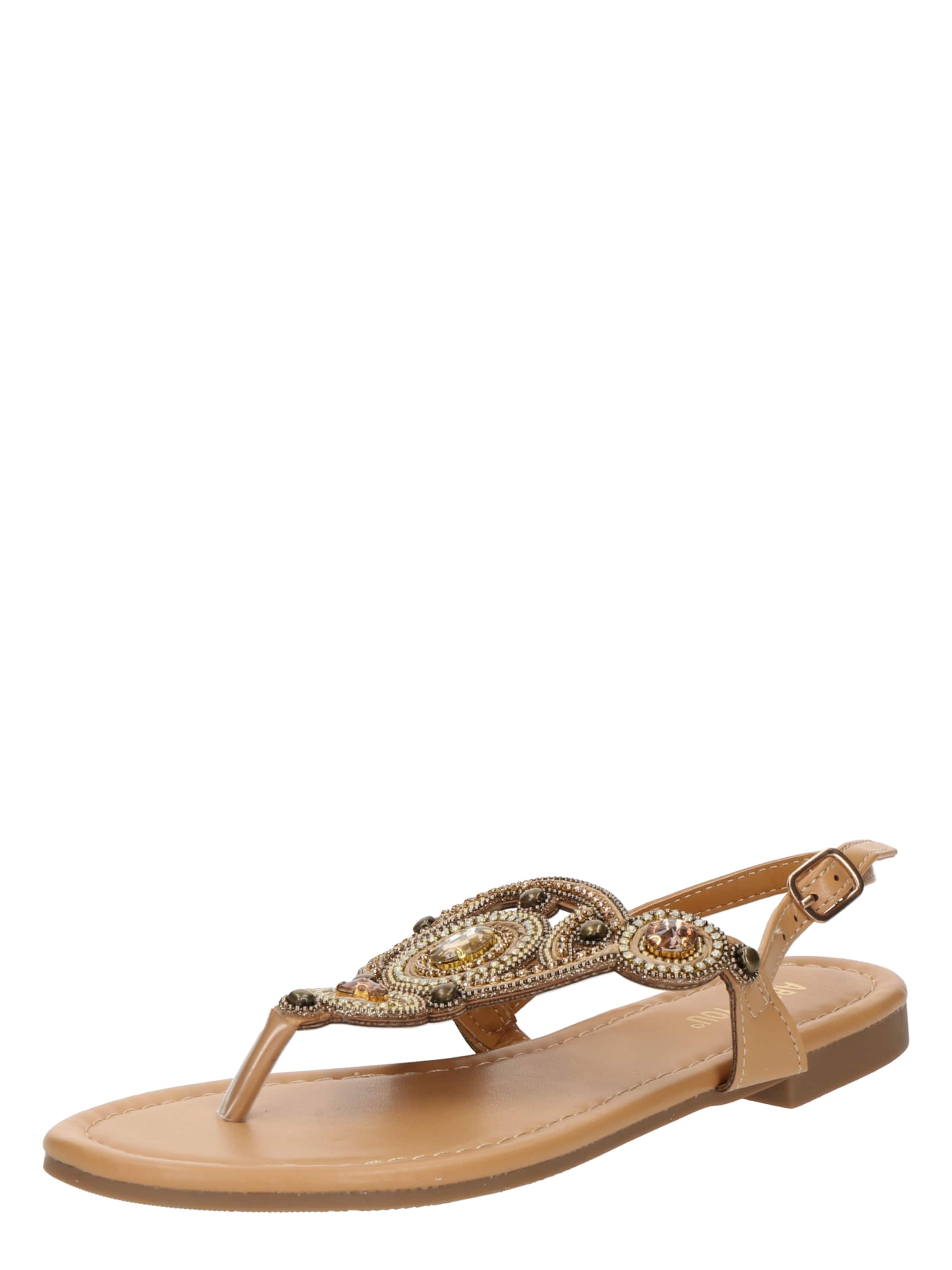 ABOUT YOU T-Bar Sandals 'Nele' in Brown: front