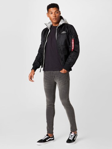 ALPHA INDUSTRIES Kevad-sügisjope 'MA-1 D-Tec SE', värv must